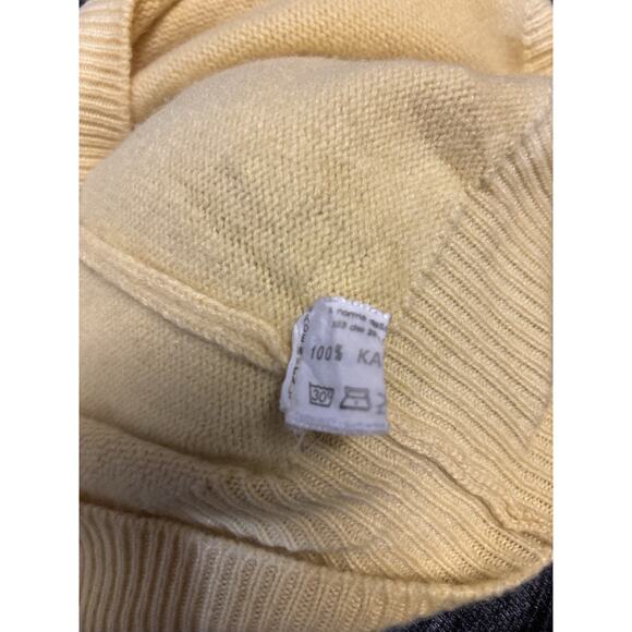 Vintage Brioni Roma 100% Cashmere Soft Yellow V Neck Sweater Men's 56 (US XL) - Picture 5 of 7